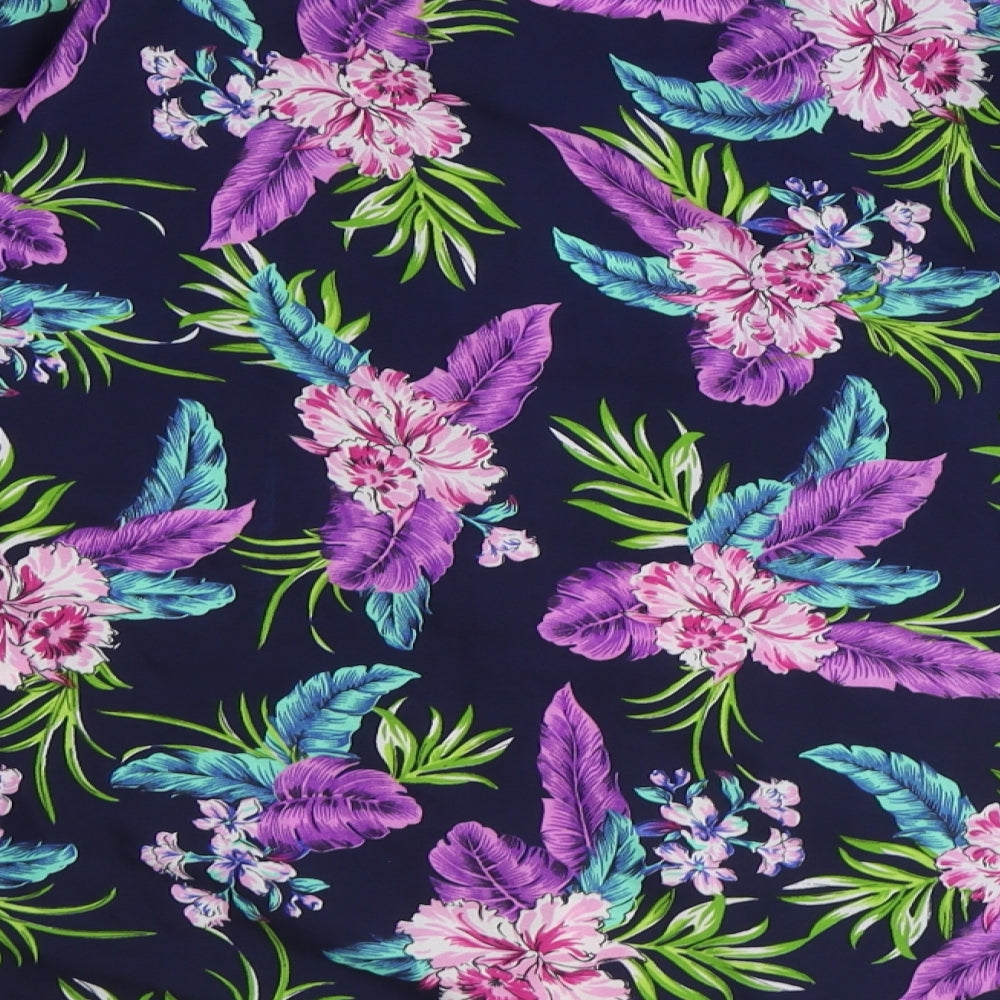 Womens UK Size 8 New Look Blue Kimono Blouse