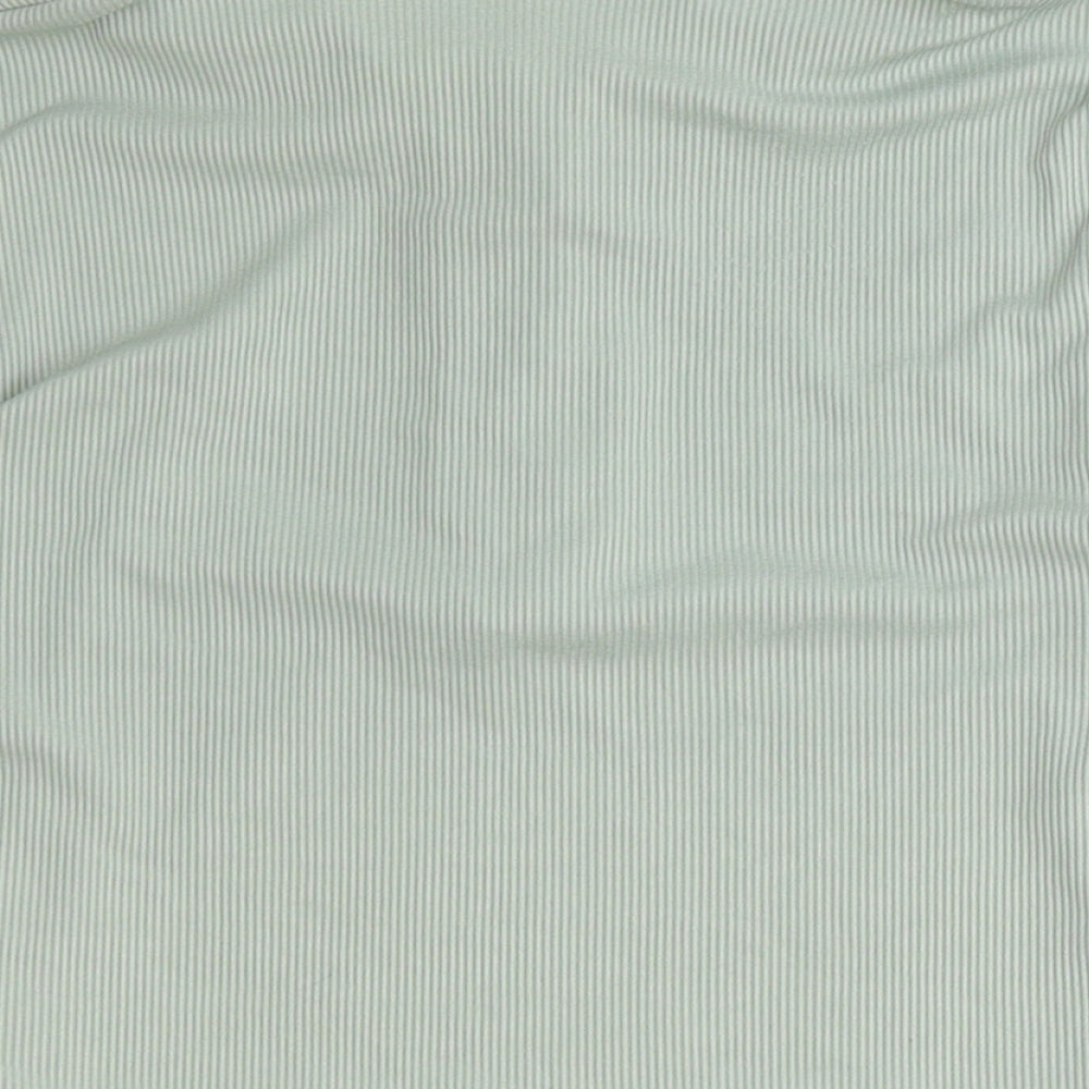 SheIn Womens Green Polyester Cropped Polo Size XS Collared