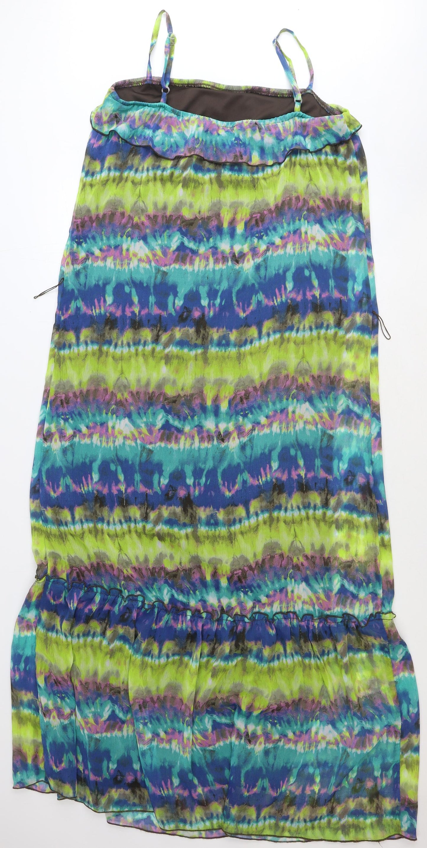BCX Womens Multicoloured Geometric Polyester Maxi Size L Square Neck Pullover