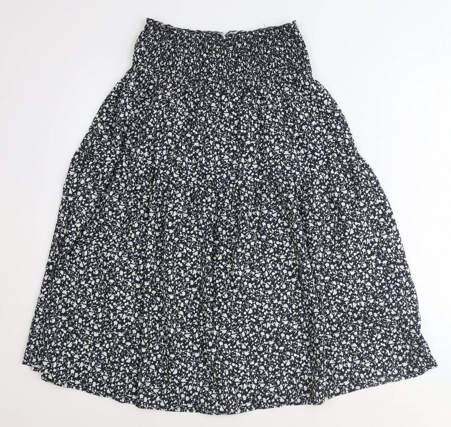 SheIn Womens Black Floral Polyester Peasant Skirt Size S