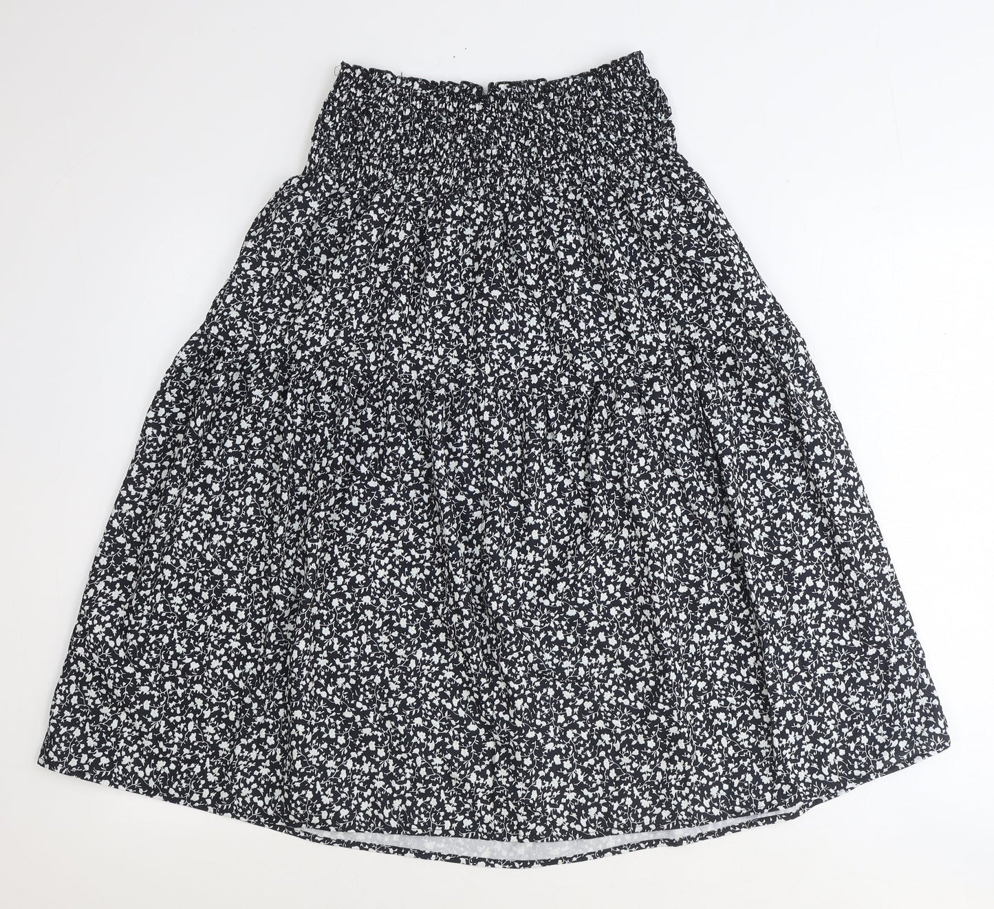 SheIn Womens Black Floral Polyester Peasant Skirt Size S