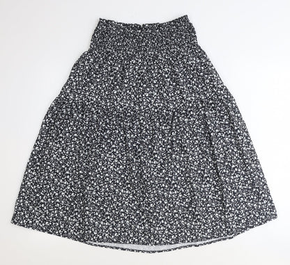 SheIn Womens Black Floral Polyester Peasant Skirt Size S