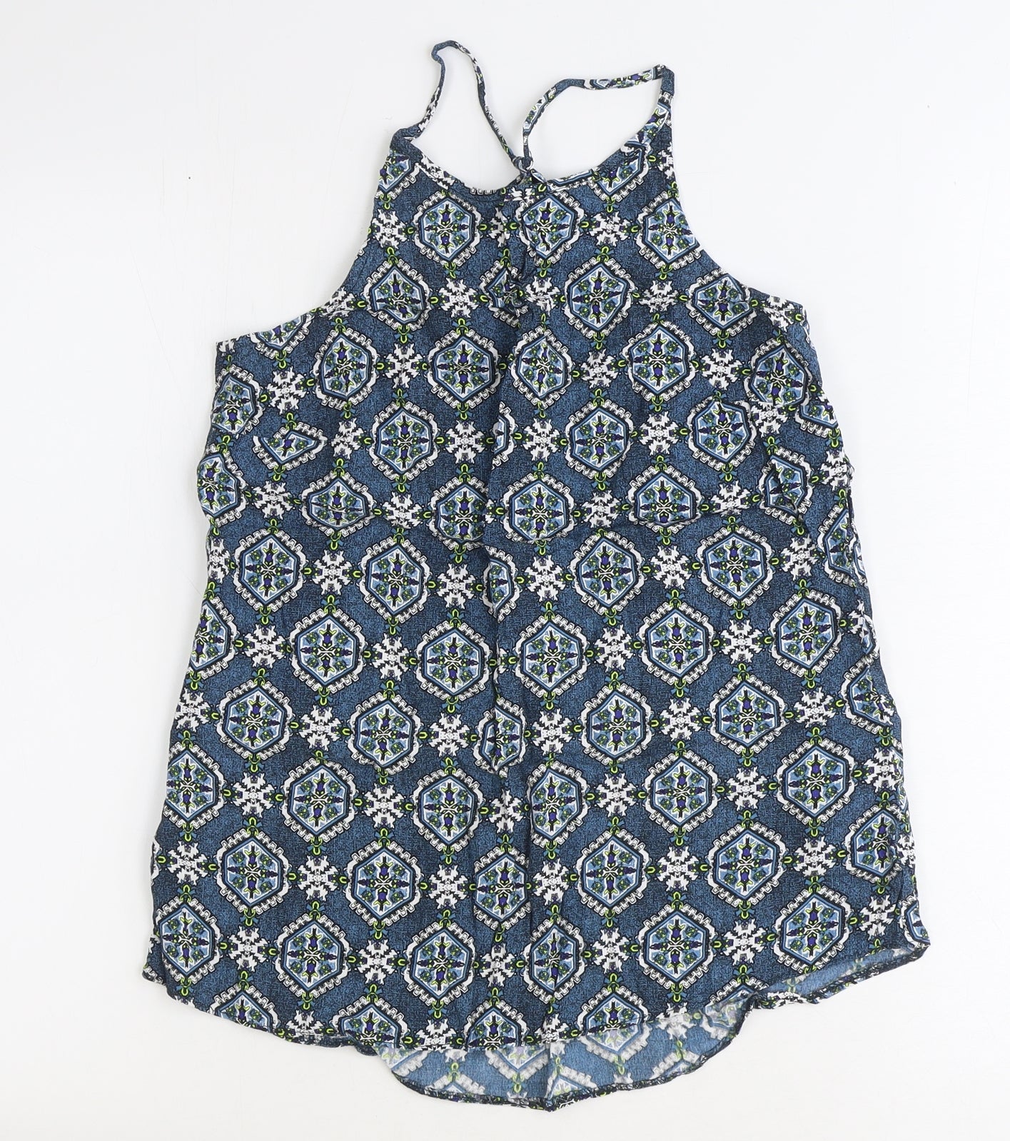 Womens UK Size 10 New Look Blue Basic Tank