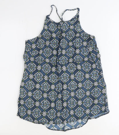 Womens UK Size 10 New Look Blue Basic Tank