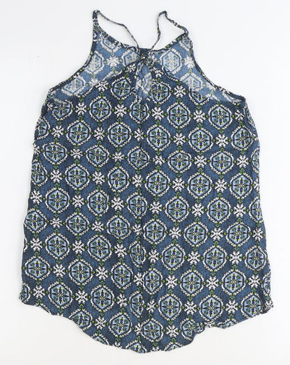 Womens UK Size 10 New Look Blue Basic Tank