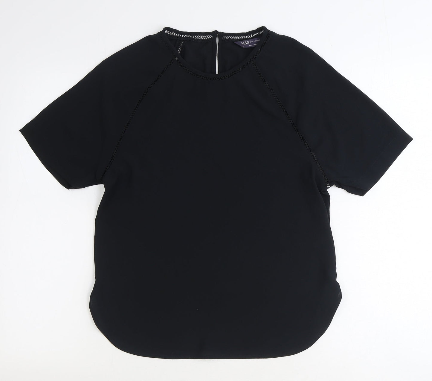 Womens UK Size 6 Marks and Spencer Black Basic T-Shirt