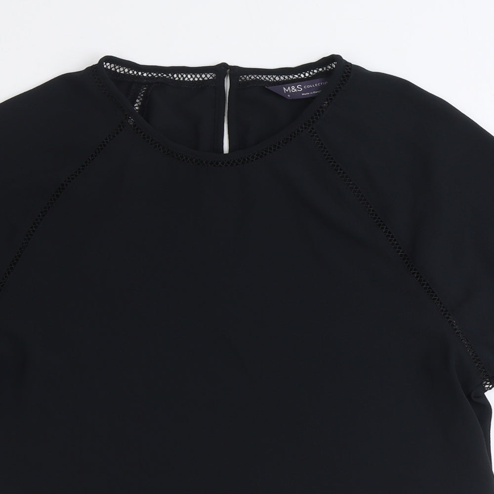 Womens UK Size 6 Marks and Spencer Black Basic T-Shirt