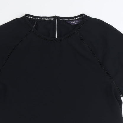 Womens UK Size 6 Marks and Spencer Black Basic T-Shirt