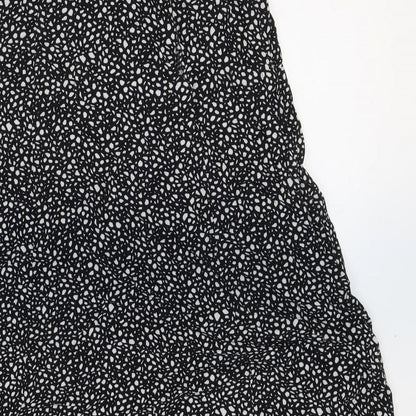 Ro&Zo Womens Black Geometric Viscose Peasant Skirt Size 6 Zip