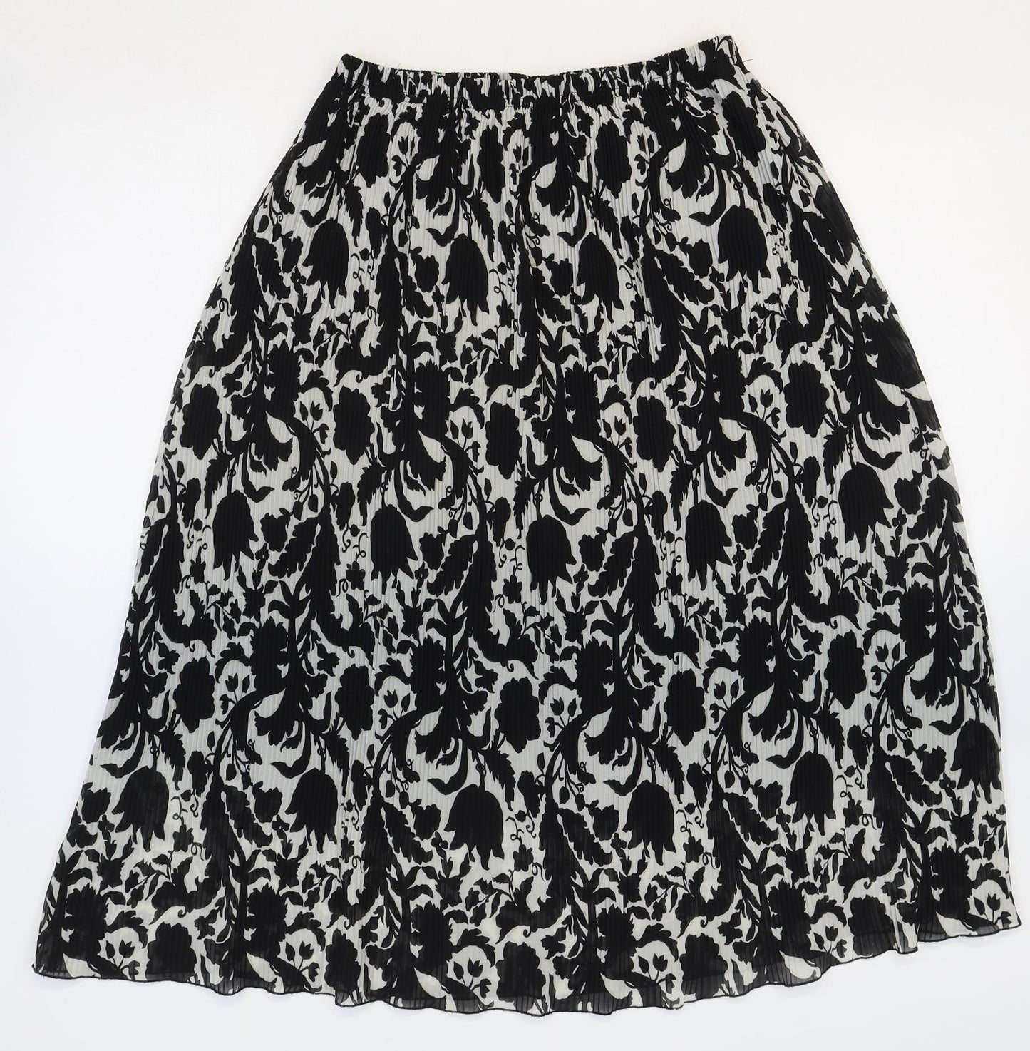 Line collection Womens Black Floral Polyester Swing Skirt Size S