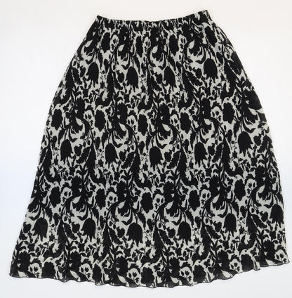 Line collection Womens Black Floral Polyester Swing Skirt Size S