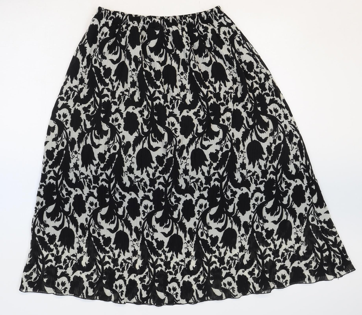 Line collection Womens Black Floral Polyester Swing Skirt Size S