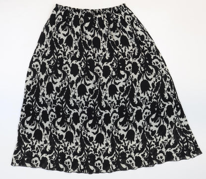 Line collection Womens Black Floral Polyester Swing Skirt Size S