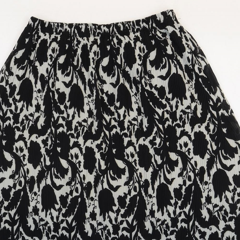 Line collection Womens Black Floral Polyester Swing Skirt Size S