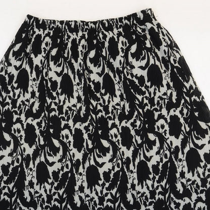 Line collection Womens Black Floral Polyester Swing Skirt Size S