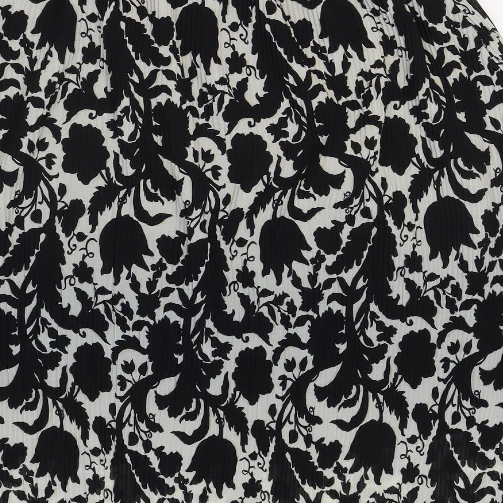 Line collection Womens Black Floral Polyester Swing Skirt Size S