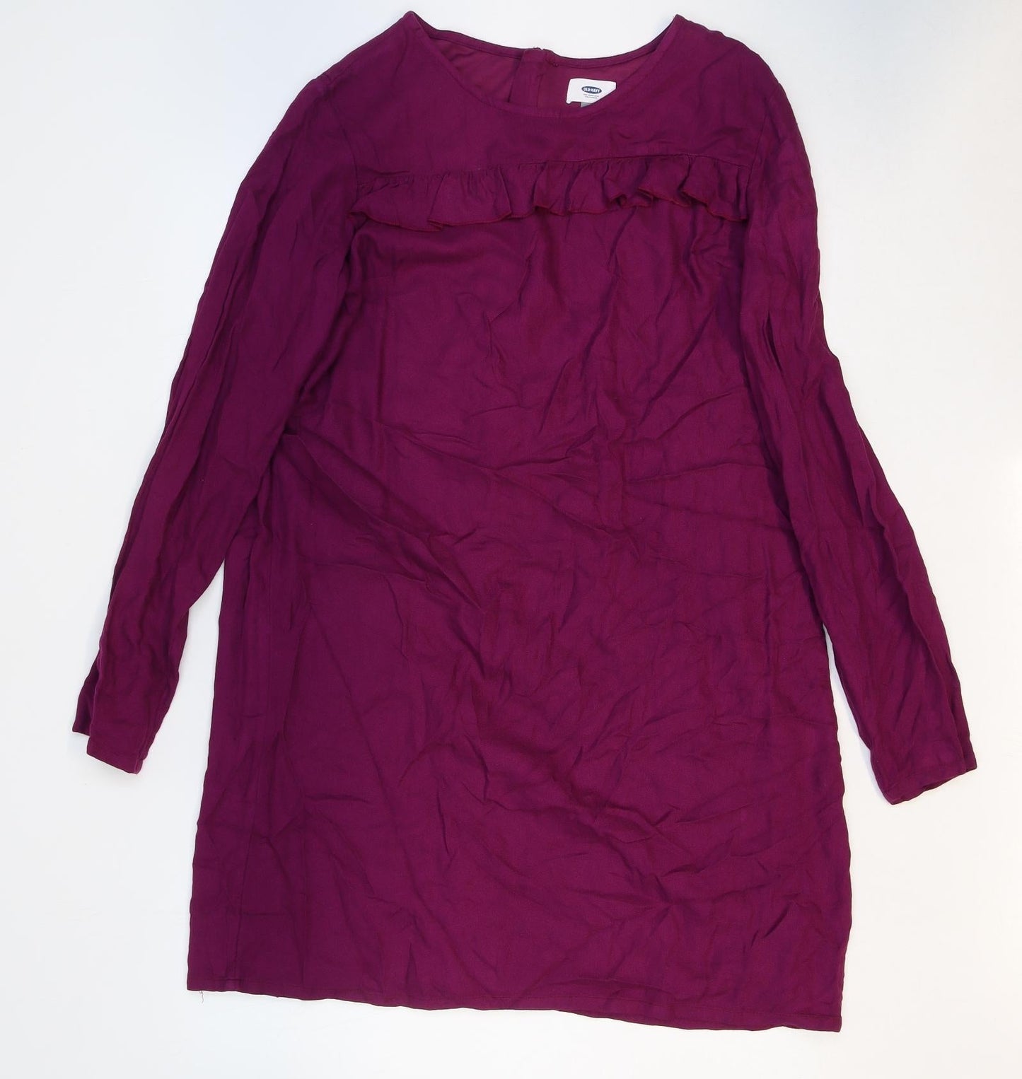 Old Navy Womens Purple Viscose Sheath Size M Round Neck Zip