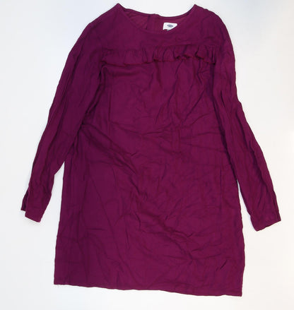 Old Navy Womens Purple Viscose Sheath Size M Round Neck Zip
