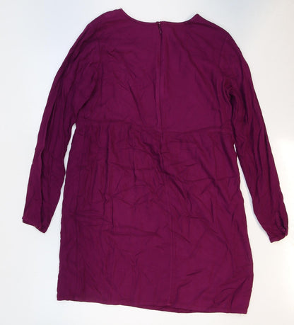 Old Navy Womens Purple Viscose Sheath Size M Round Neck Zip