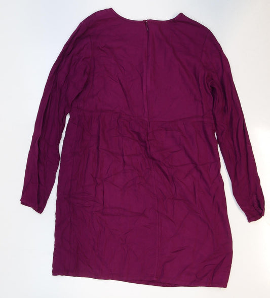 Old Navy Womens Purple Viscose Sheath Size M Round Neck Zip
