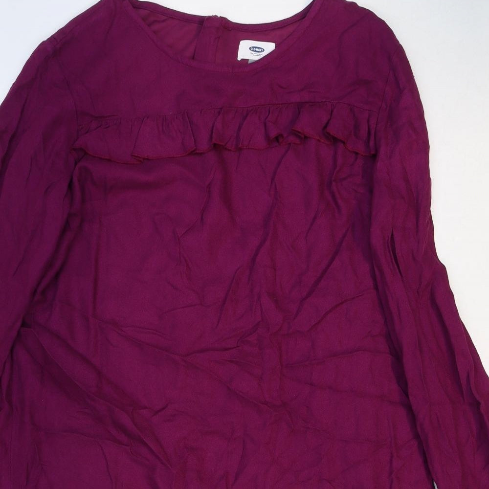 Old Navy Womens Purple Viscose Sheath Size M Round Neck Zip