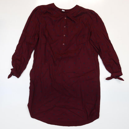 Old Navy Womens Purple Polka Dot Cotton Sheath Size M Round Neck Button