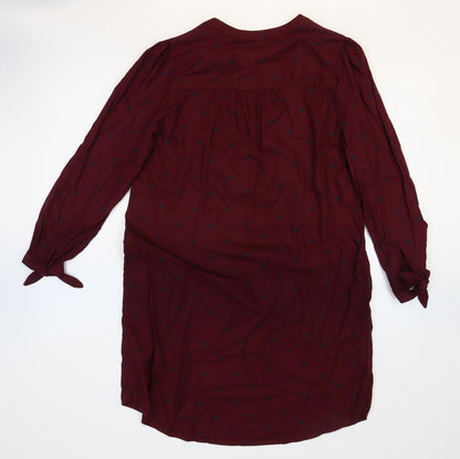 Old Navy Womens Purple Polka Dot Cotton Sheath Size M Round Neck Button