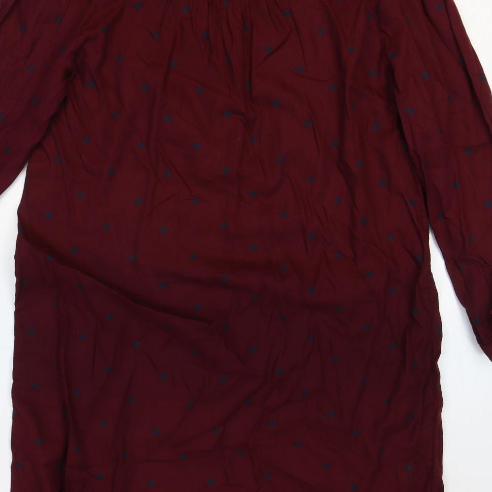 Old Navy Womens Purple Polka Dot Cotton Sheath Size M Round Neck Button