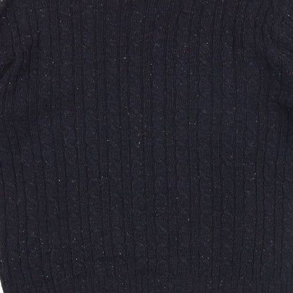 George Mens Blue Round Neck Acrylic Pullover Jumper Size M Long Sleeve