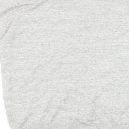 NEXT Mens Grey V-Neck Cotton Pullover Jumper Size M Long Sleeve