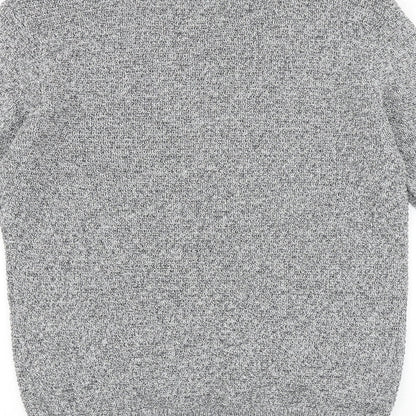 H&M Mens Grey Round Neck Acrylic Pullover Jumper Size M Long Sleeve