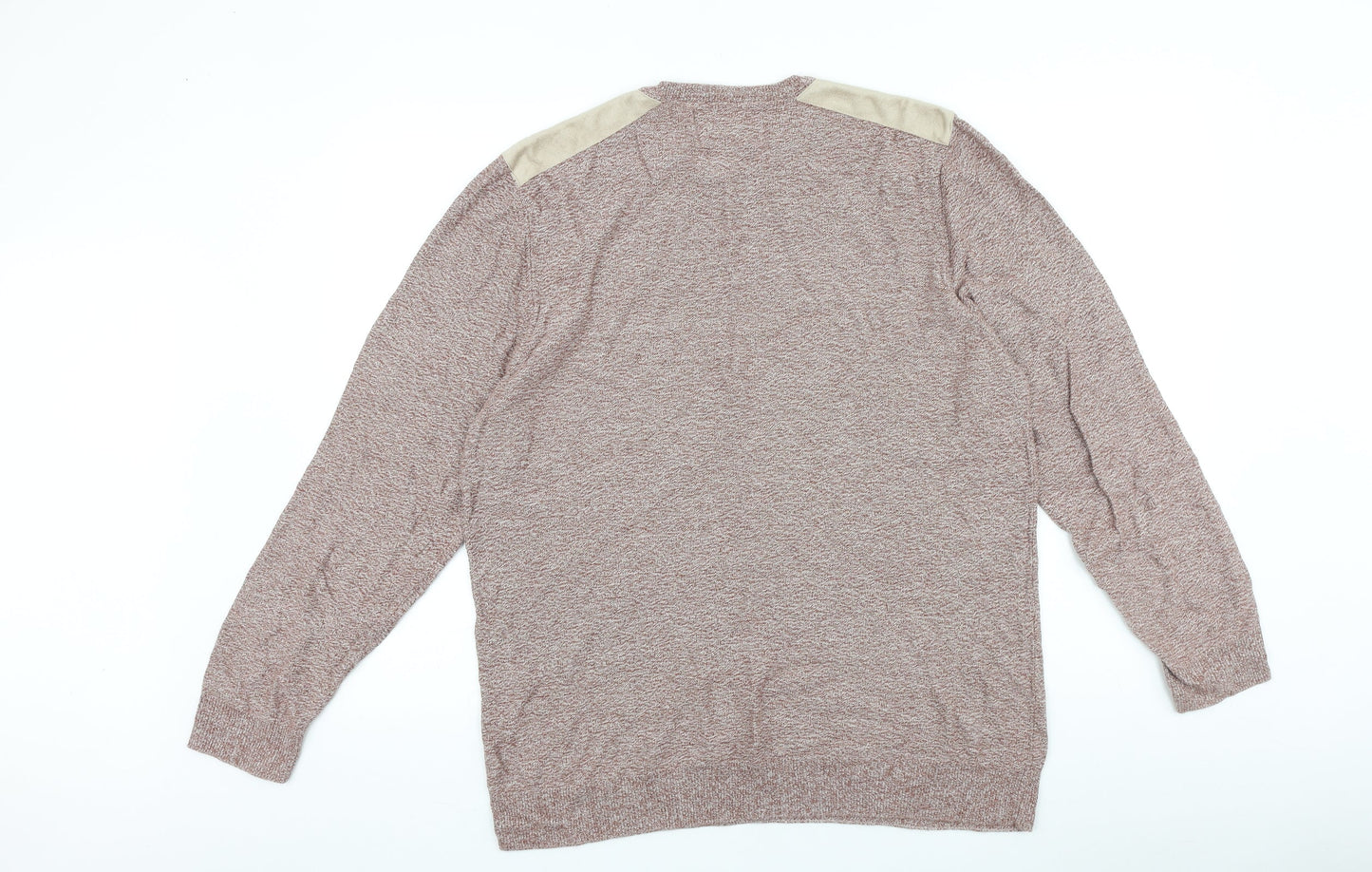 River Island Mens Red Round Neck Cotton Pullover Jumper Size L Long Sleeve