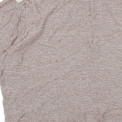 River Island Mens Red Round Neck Cotton Pullover Jumper Size L Long Sleeve