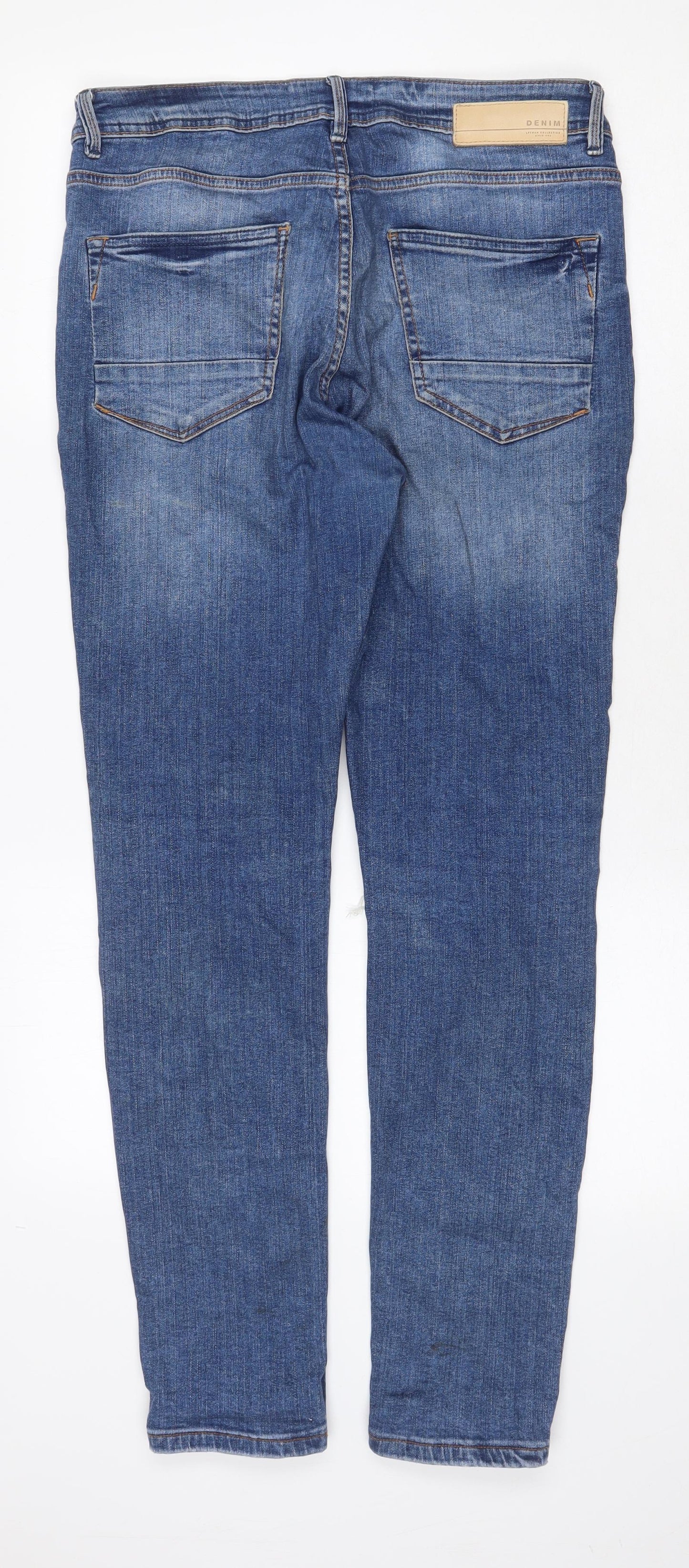 LFTDNM Womens Blue Cotton Skinny Jeans Size 12 Regular Zip
