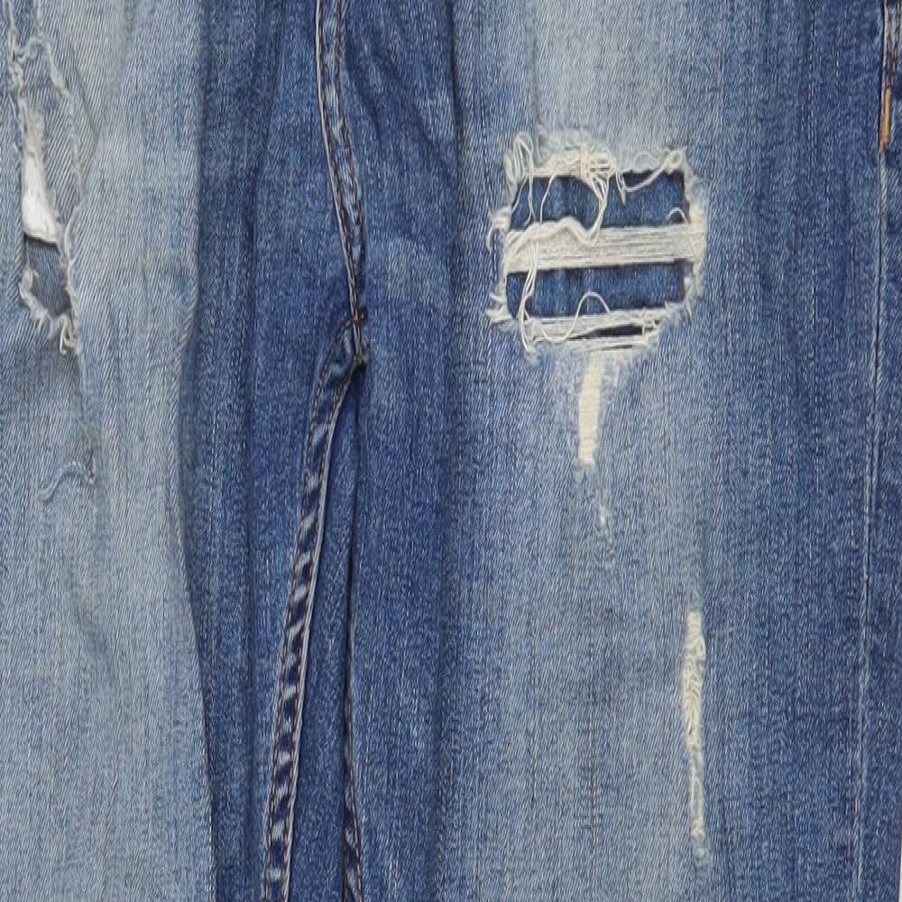 LFTDNM Womens Blue Cotton Skinny Jeans Size 12 Regular Zip
