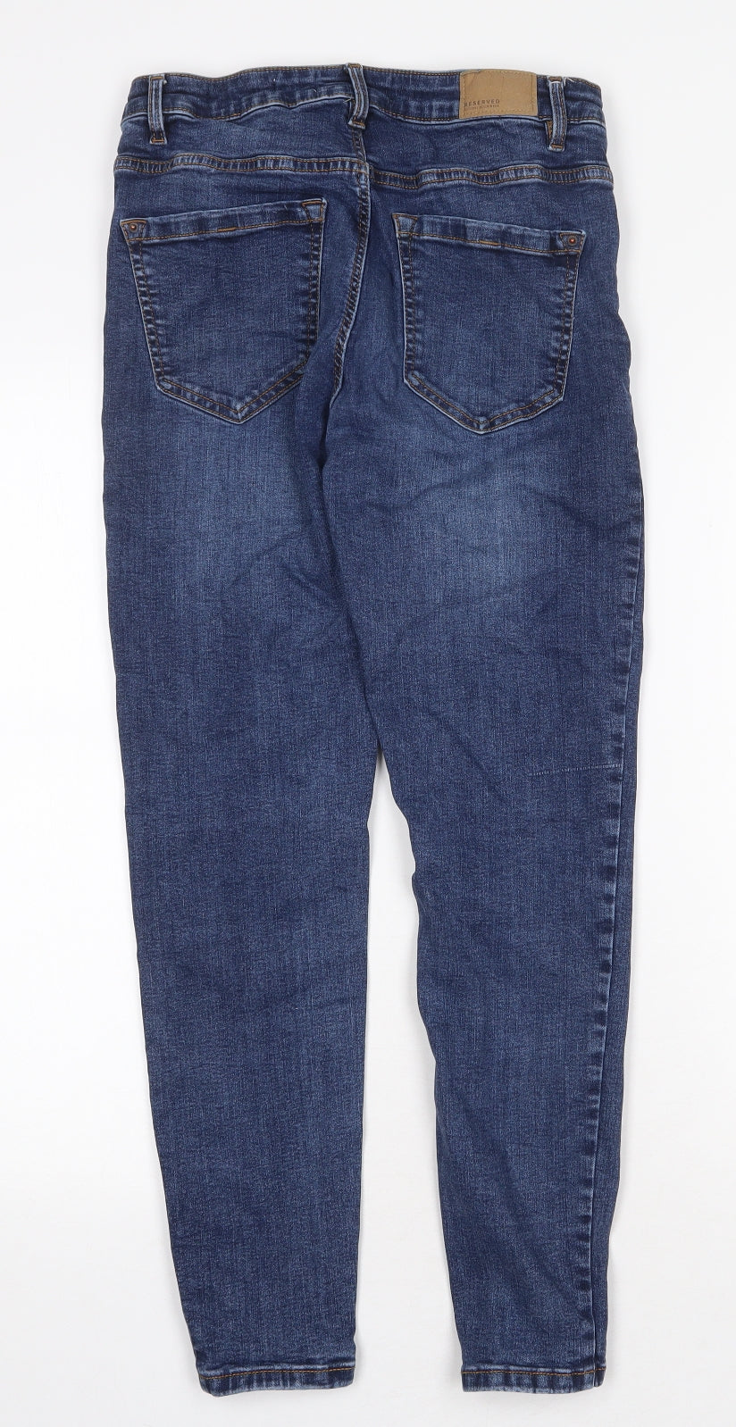 Womens UK Size 12 RESERVED Regular Fit Skinny Blue Jeans