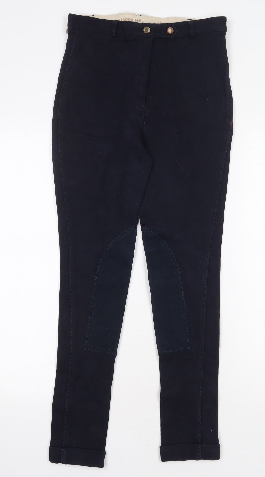 Harvey Hall Womens Blue Cotton Jogger Trousers Size 28 in Regular Zip - Breeches