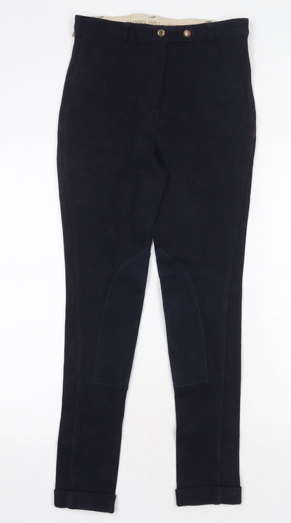 Harvey Hall Womens Blue Cotton Jogger Trousers Size 28 in Regular Zip - Breeches