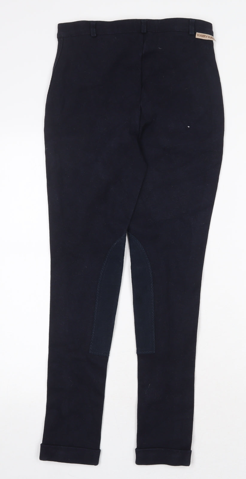 Harvey Hall Womens Blue Cotton Jogger Trousers Size 28 in Regular Zip - Breeches
