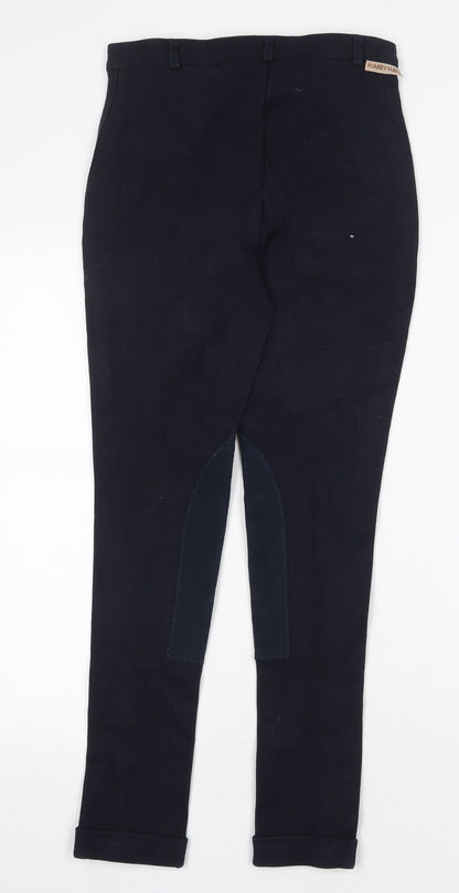 Harvey Hall Womens Blue Cotton Jogger Trousers Size 28 in Regular Zip - Breeches