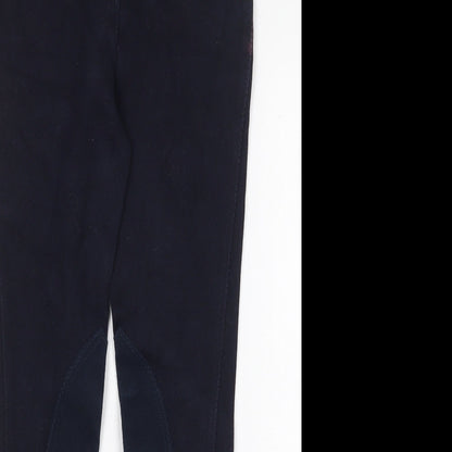 Harvey Hall Womens Blue Cotton Jogger Trousers Size 28 in Regular Zip - Breeches
