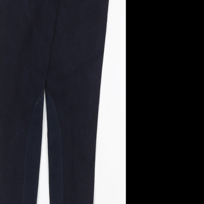 Harvey Hall Womens Blue Cotton Jogger Trousers Size 28 in Regular Zip - Breeches