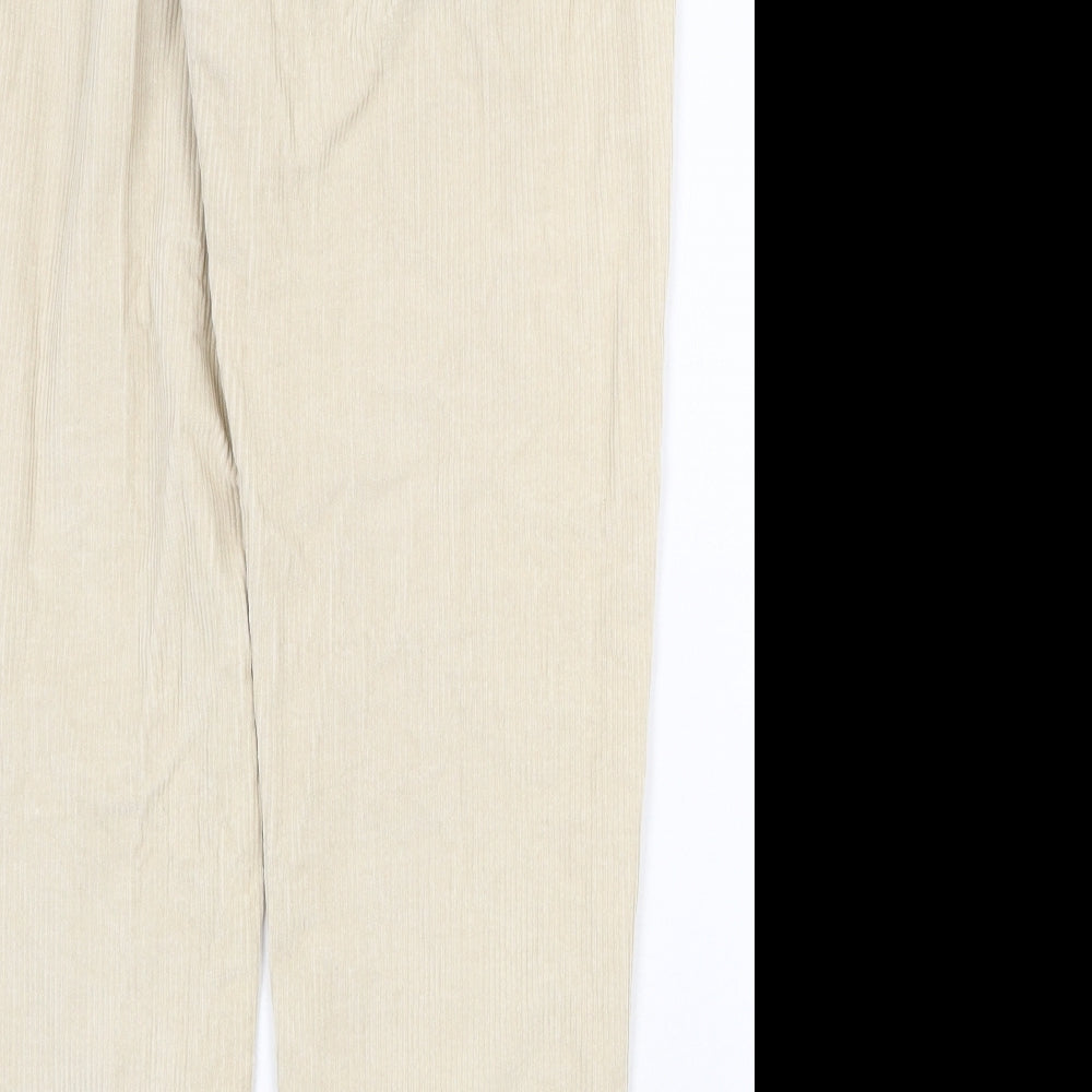 Denim & Co. Womens Beige Cotton Carrot Trousers Size 12 Regular Zip