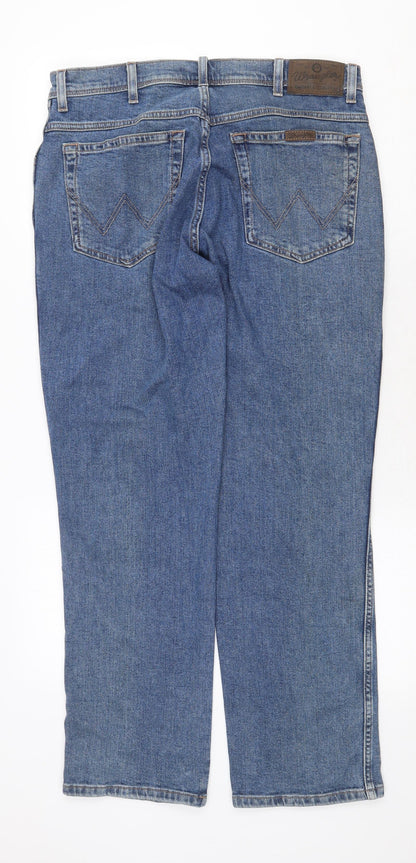 Denim & Co. Womens Blue Cotton Straight Jeans Size 32 in Regular Zip