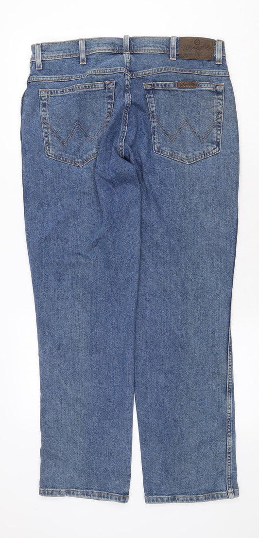 Denim & Co. Womens Blue Cotton Straight Jeans Size 32 in Regular Zip