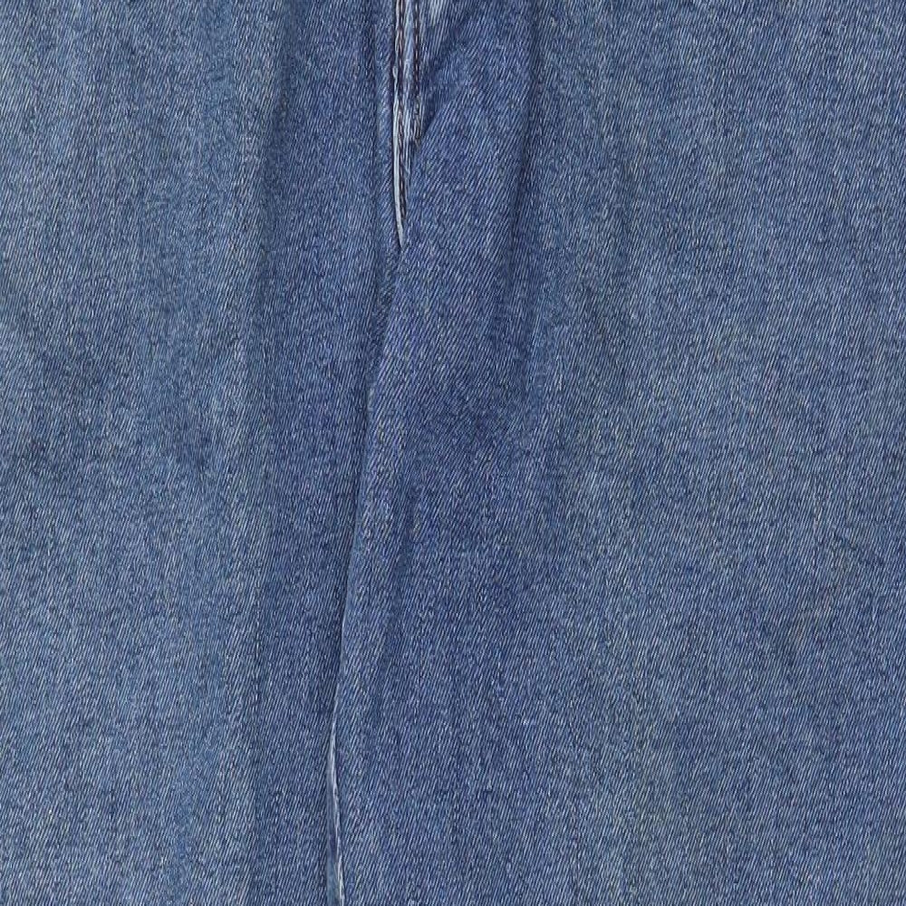 Denim & Co. Womens Blue Cotton Straight Jeans Size 32 in Regular Zip