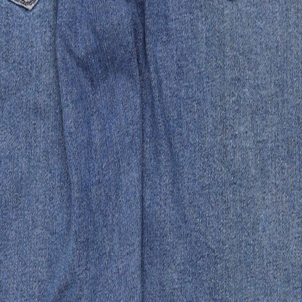 Denim & Co. Womens Blue Cotton Straight Jeans Size 32 in Regular Zip