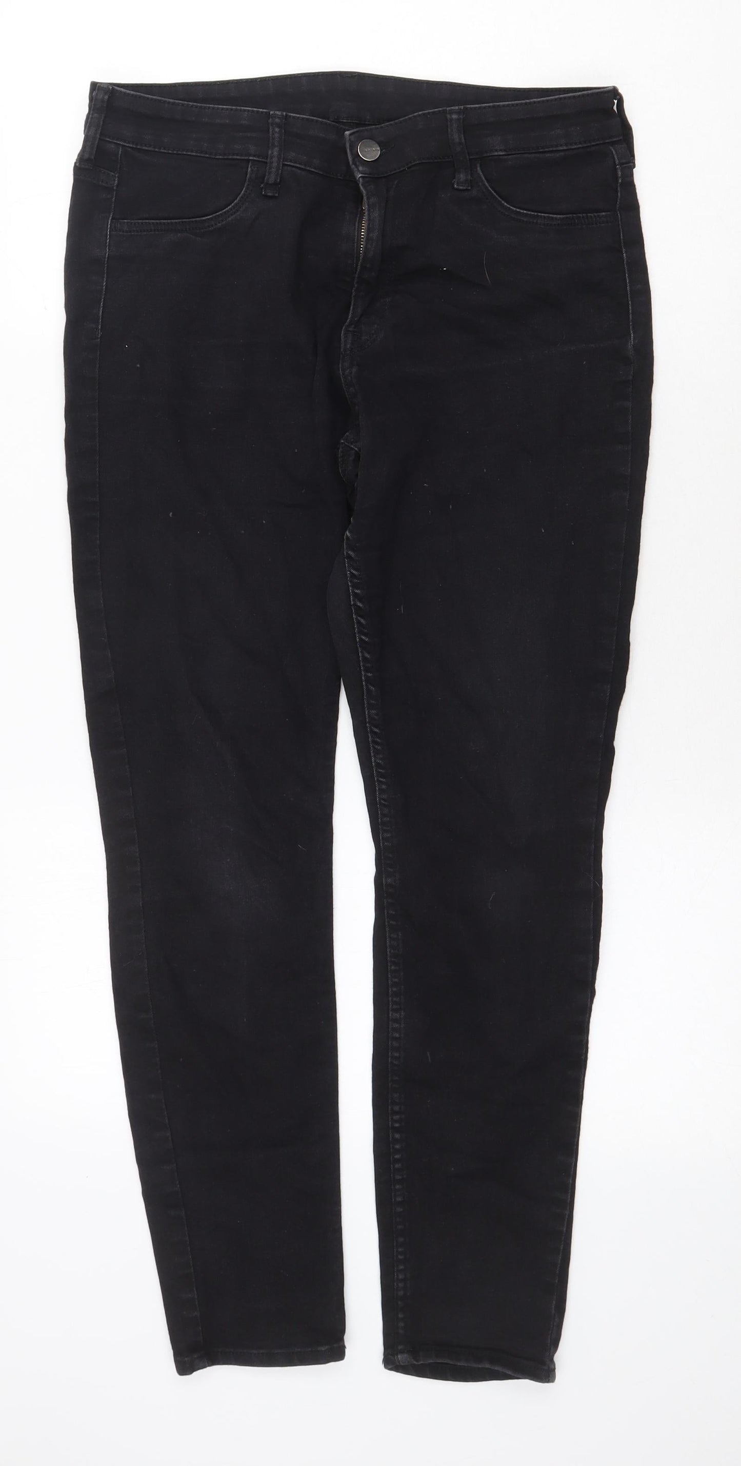 Womens UK Size 12 H&M Regular Fit Skinny Black Jeans