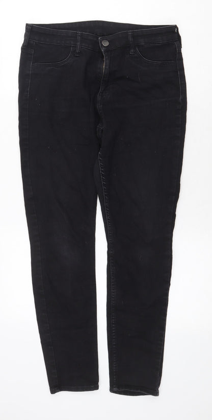 Womens UK Size 12 H&M Regular Fit Skinny Black Jeans