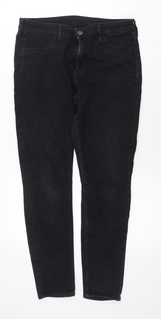 Womens UK Size 12 H&M Regular Fit Skinny Black Jeans